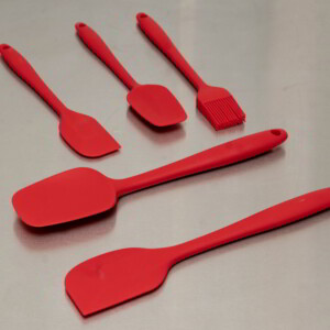 Red Set of 5 Foodgrade Silicone Spatula