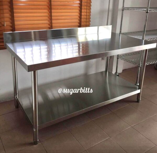 5ft Stainless steel work table with backsplash