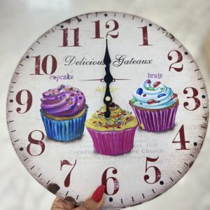 2D cupcake design clock